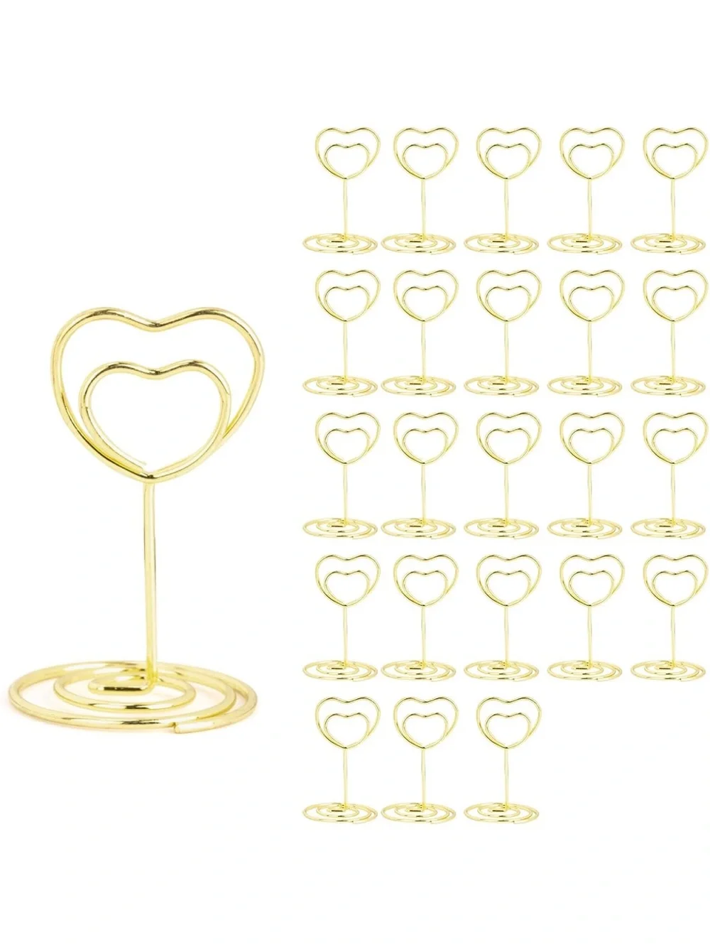 Gold Heart Place Card Holders – Set of 24